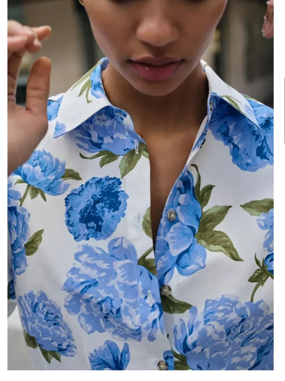 Zara Floral Poplin Top